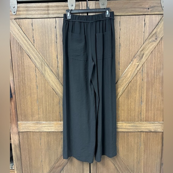 Zara Elastic High Waist Wide Leg Pants Black Size XS NWT - Picture 4 of 8